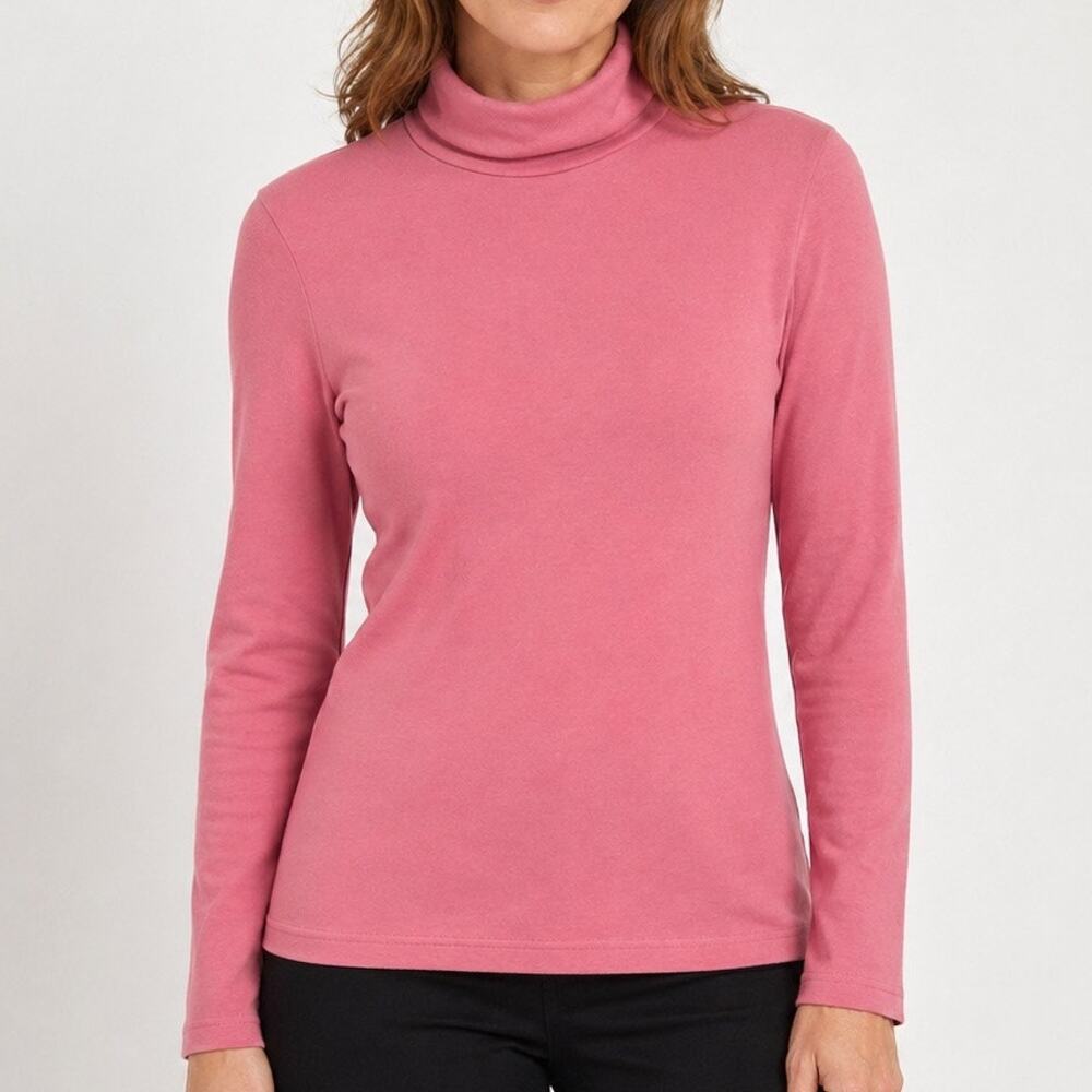 J Crew Turtleneck Pullover Women Size Small Pink Cotton Regular